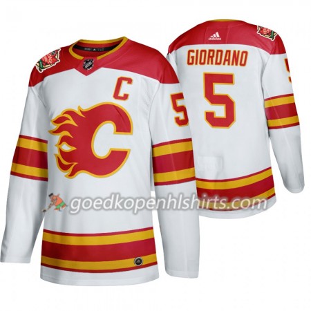 Calgary Flames Mark Giordano 5 Adidas 2019 Heritage Classic Wit Authentic Shirt - Mannen